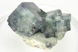 Green Cubic Fluorite Crystals with Phantoms - Yaogangxian Mine #215789-1